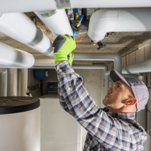 Plumber reaping pipes