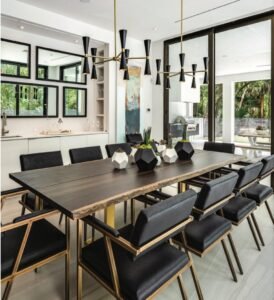 Interior furniture with impact installed